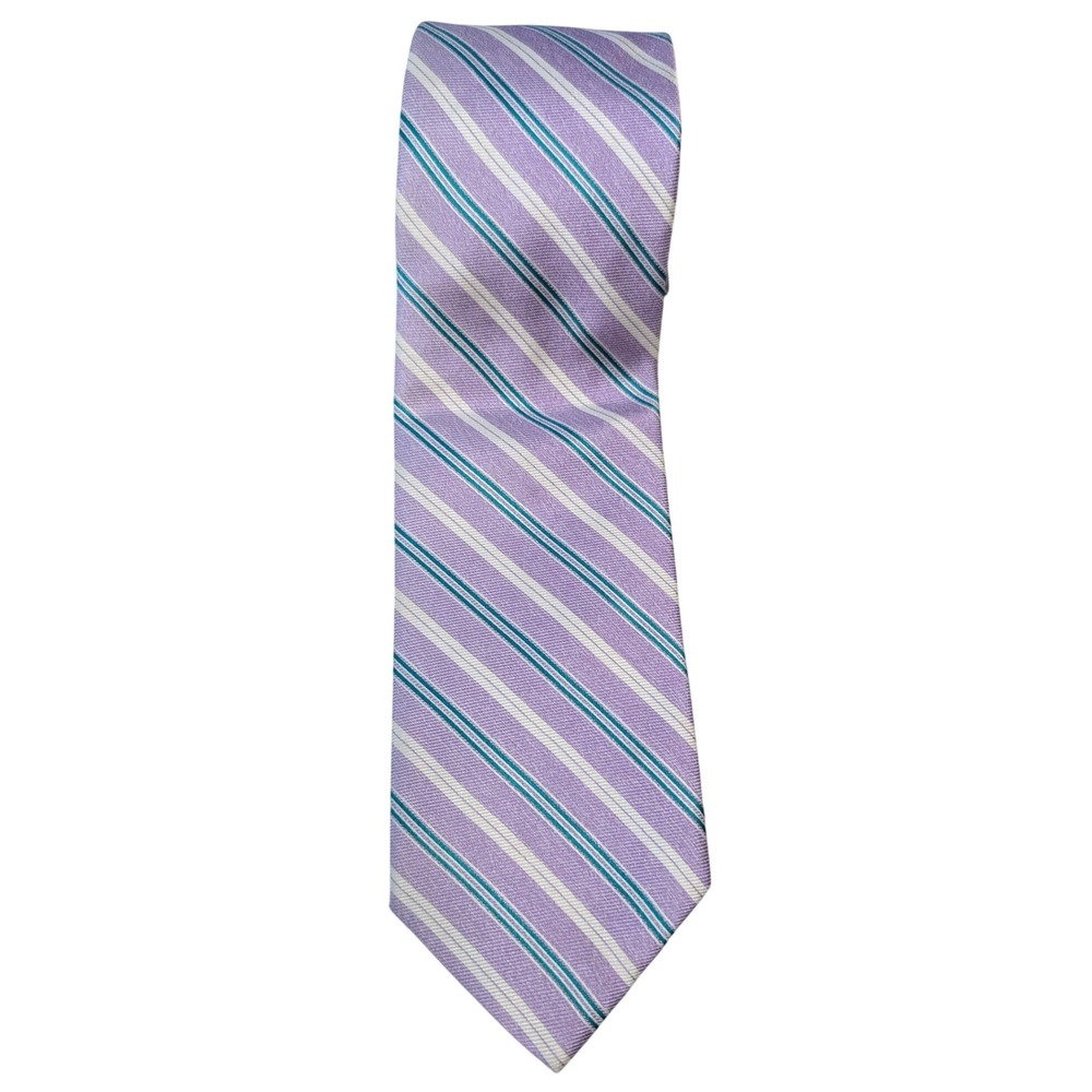 Brooks Brothers purple striped silk neck tie strip pattern